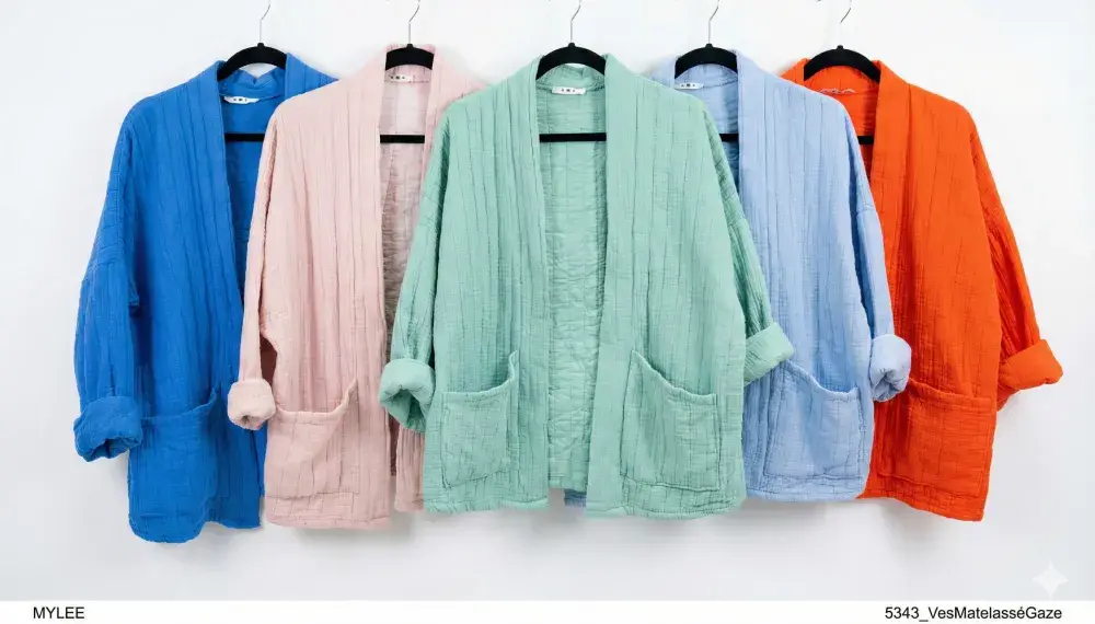 Mimi & Gogo - Vente Veste – femme - Veste matelassée en gaze de coton @5343_VesMatelasséGaze26