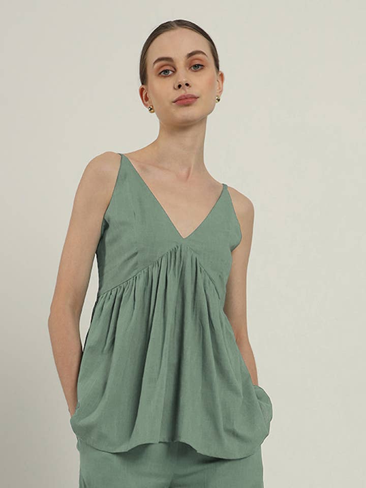 Weekend Update Verzamelde Mint Top (Zonder Broeken) voor wholesale door Thevasa