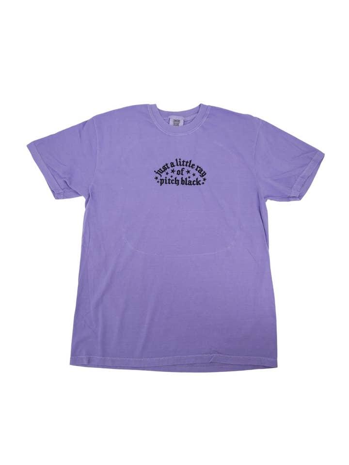 Just a Little Ray of Pitch Black Embroidered T-Shirt for wholesale by The Brim Reapers