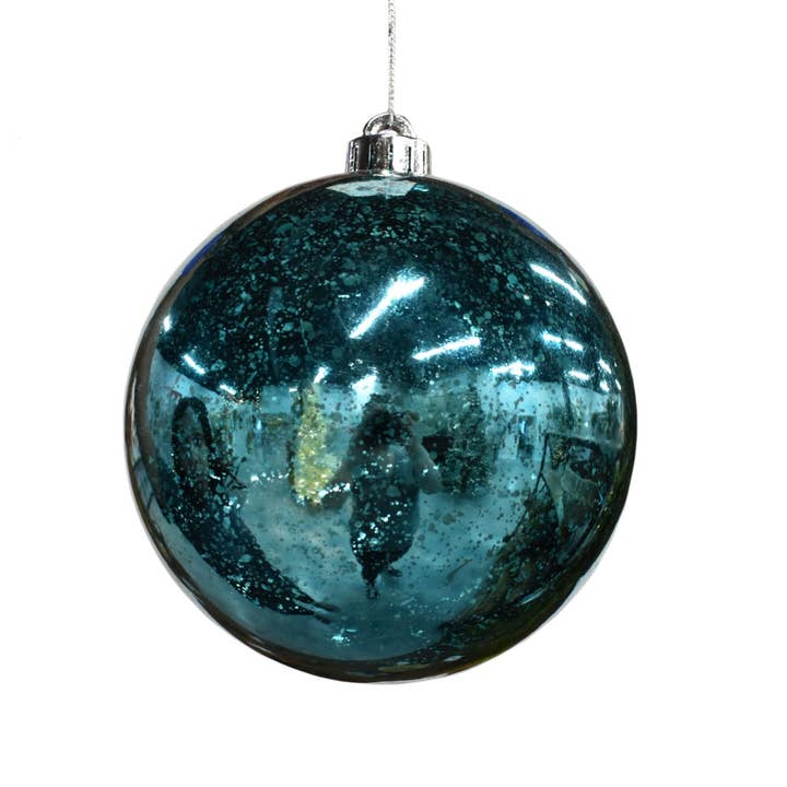David Christopher's Collection - Wholesale Ornament - 4” Mercury Ball Ornament - Teal