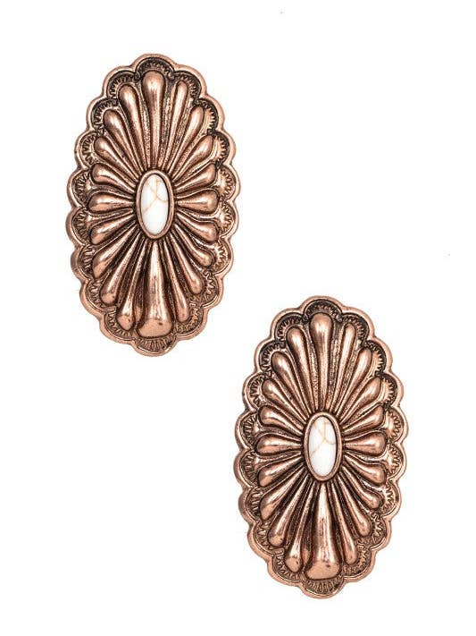 OVAL GEM ACCENT CLIP ON EARRING for wholesale by Andrea Bijoux