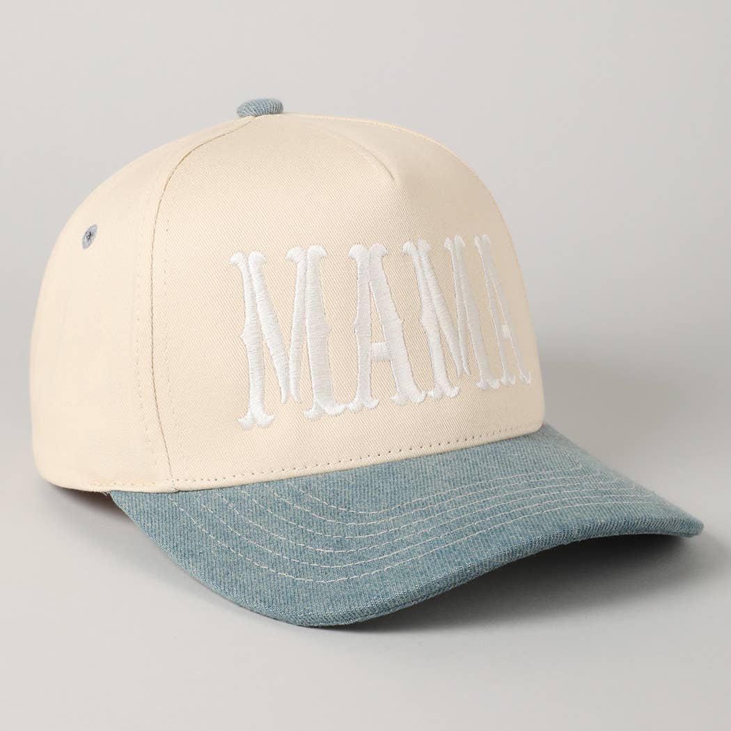 Fashion City - Wholesale Baseball Cap - Women's - MAMA Typographic Design Embroidery Baseball Cap14