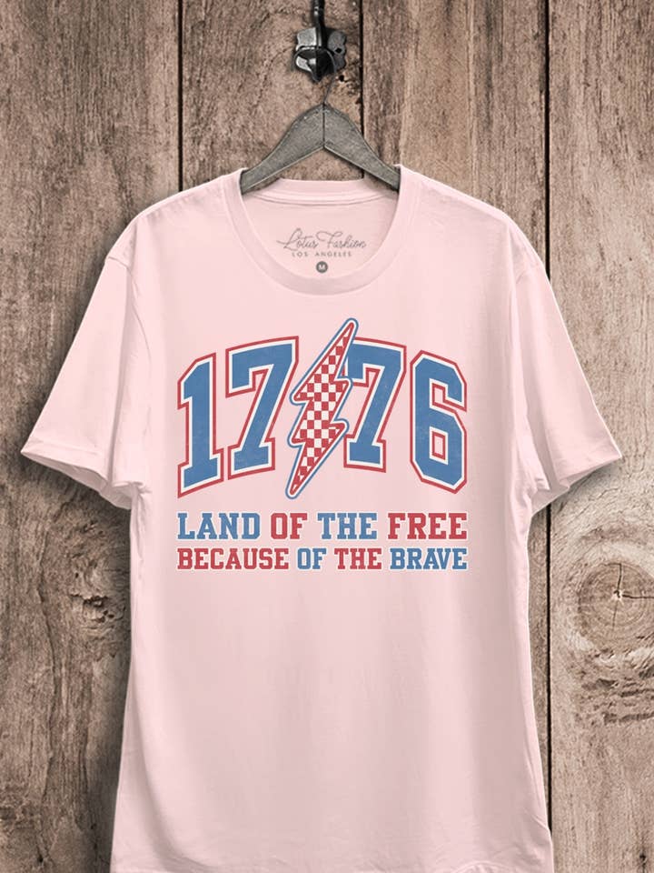 Lotus Fashion Collection - Vendita all'ingrosso Maglietta stampata - Donna - 1776 Terra dei Liberi Maglietta Grafica5