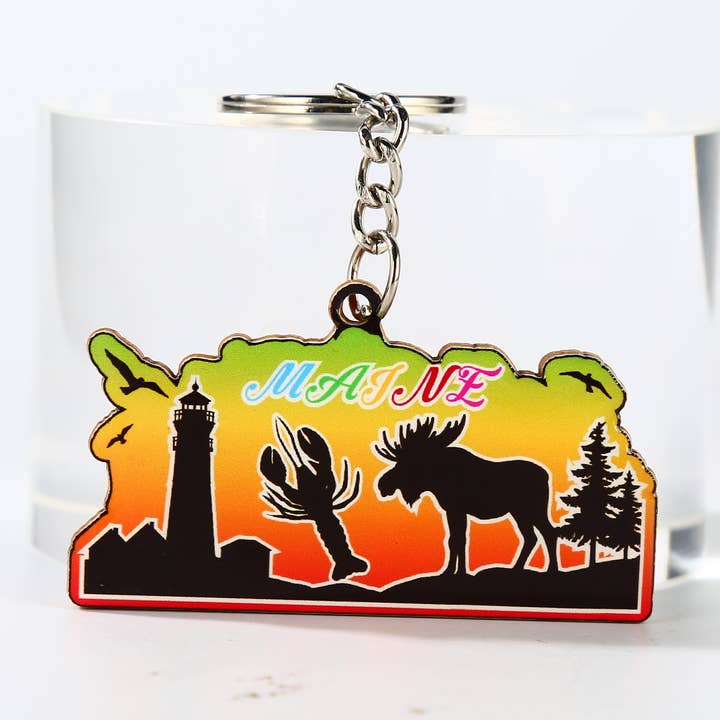 Maine Scenisk Tränyckelring XY-53 för wholesale av Maine Souvenirs