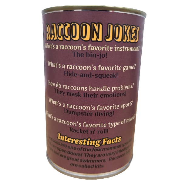 Canned Gifts - Wholesale Stuffed/Plush Toy - Kids & Baby - Canned Raccoon | Stuffed Animal Plush w/Funny Jokes on Can