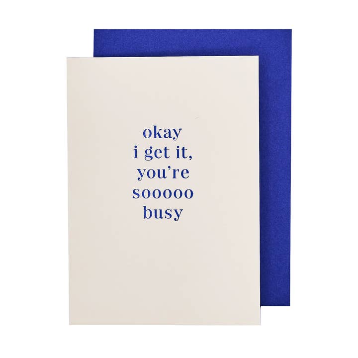 Sooooo Busy Petite Friendship Card for wholesale by The Social Type
