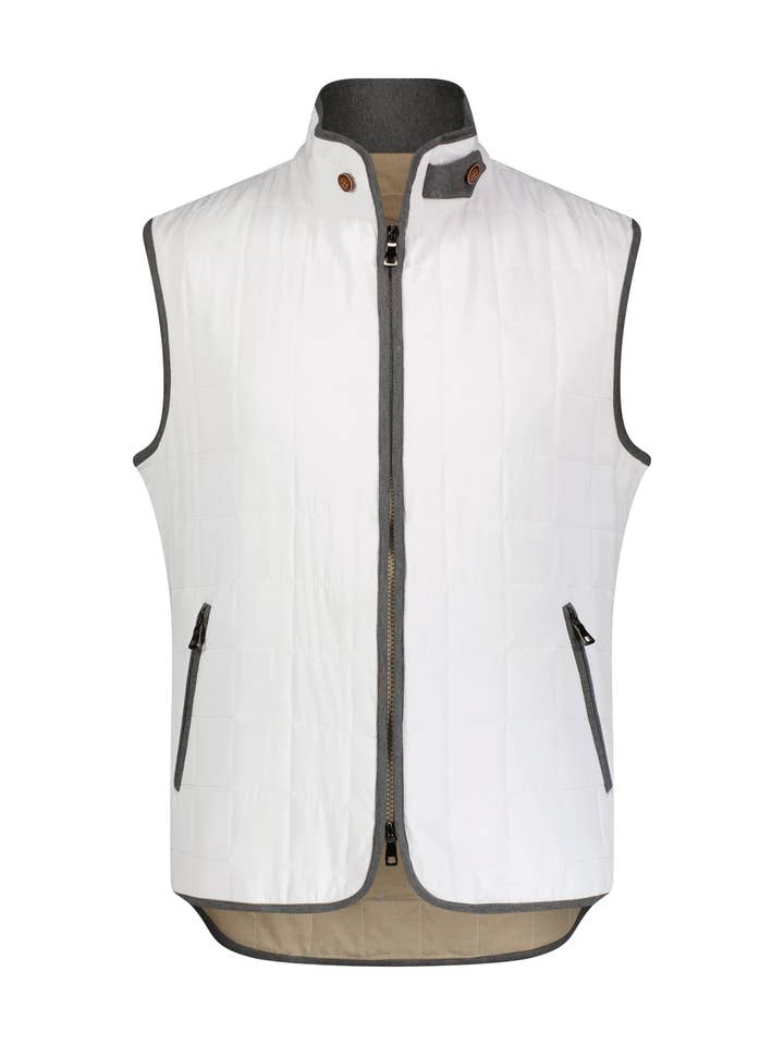Chaleco acolchado ligero blanco Luchiano Visconti para venta al por mayor de Diamond Apparel Jackets