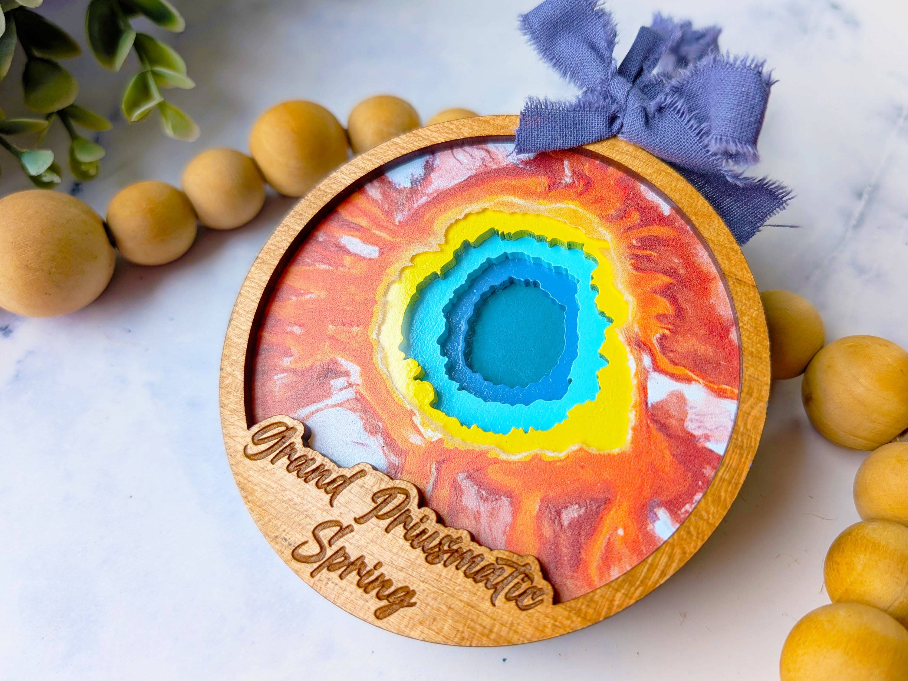 Roots & Routes Co - Wholesale Ornament - Grand Prismatic Spring 3D Ornament – Yellowstone National Park Keepsake2