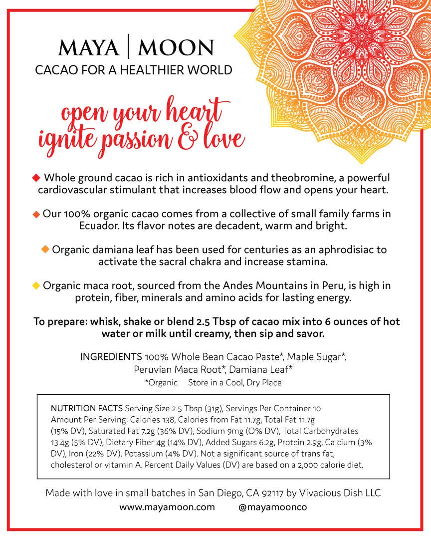 Maya Moon Co - Vente Préparations/kits pour chocolat chaud - Cacao à boire aphrodisiaque2
