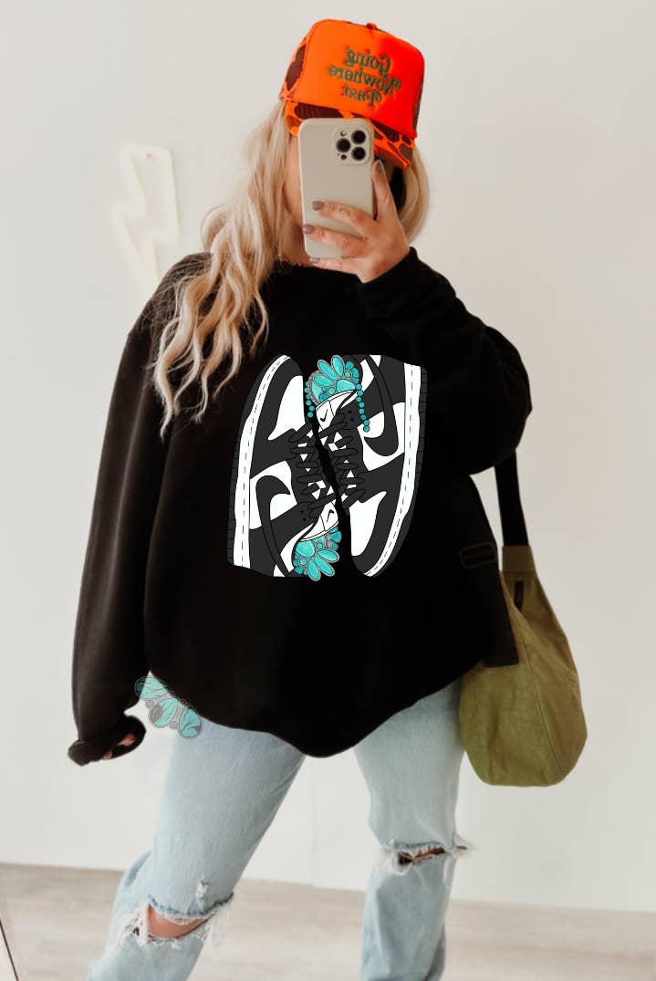 The Branded Blue Roan - Vendita all'ingrosso Felpa stampata - Donna - Nero - Scarpe Western Grafica Western