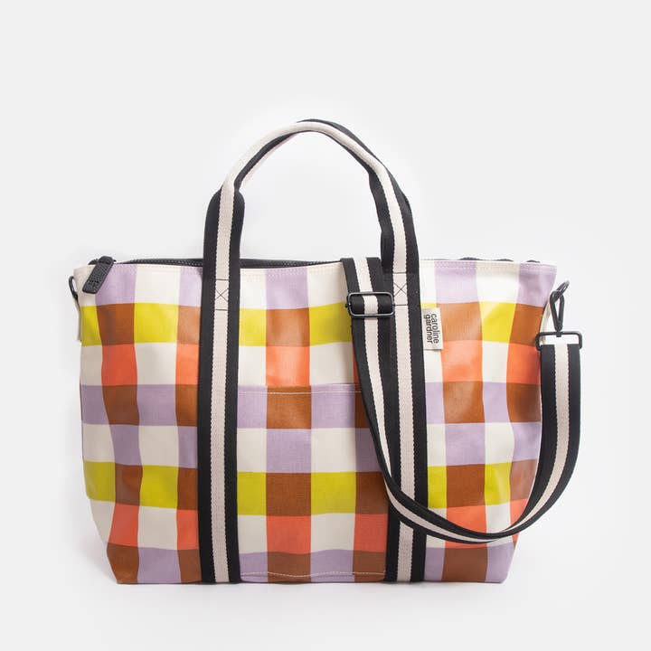 Multi Check Weekend Bag for wholesale by Caroline Gardner