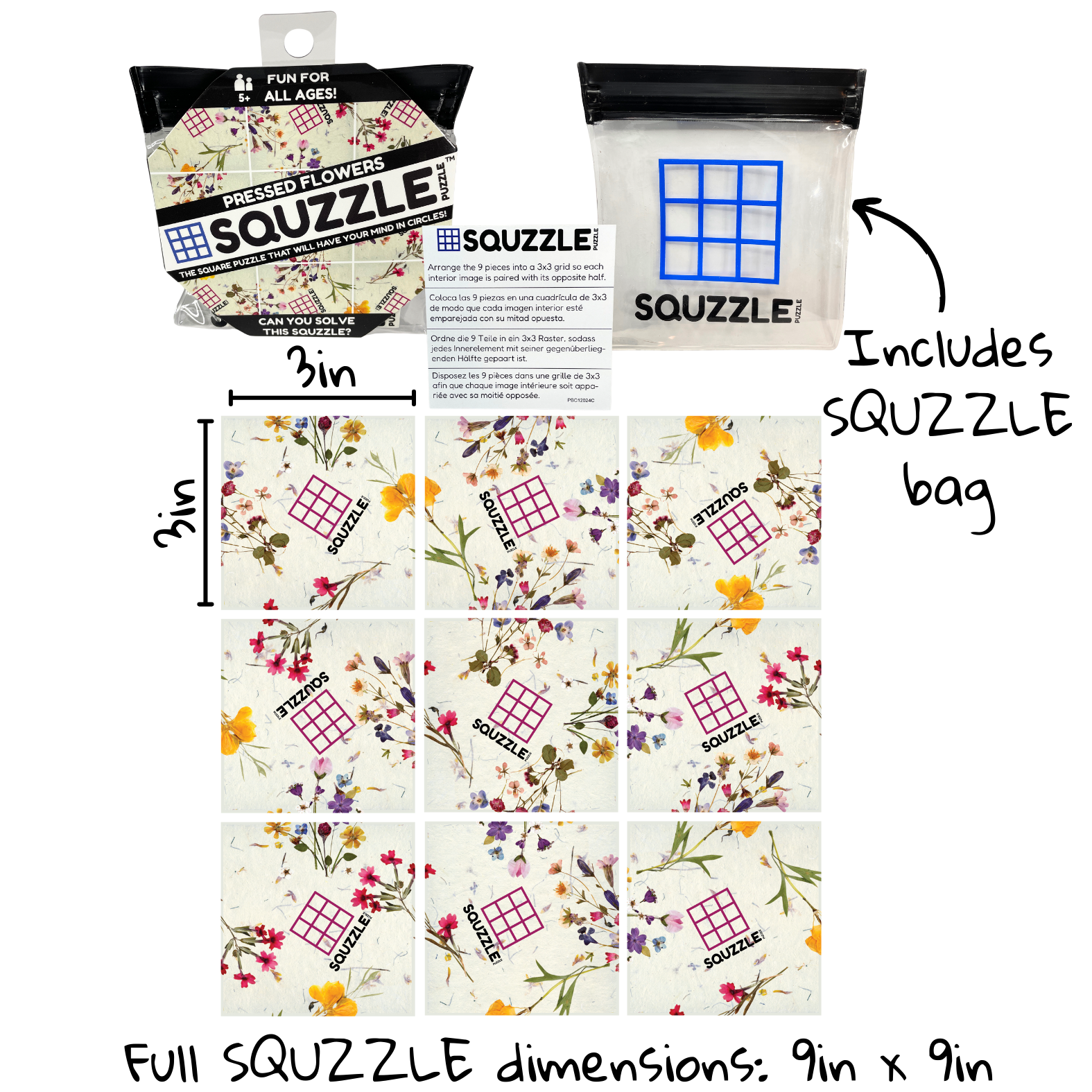 Fun Squared Games - Wholesale Puzzle - Kids - Pressed Flowers Squzzle Puzzle1