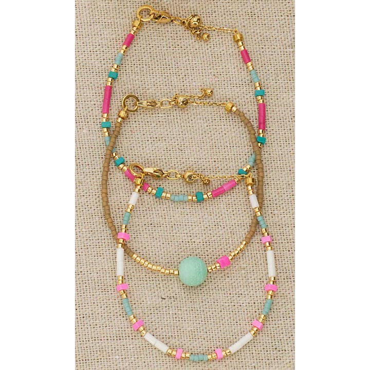 Merveilles du Monde - Wholesale Link & Chain Bracelet - Set of bracelets and necklaces in natural stones