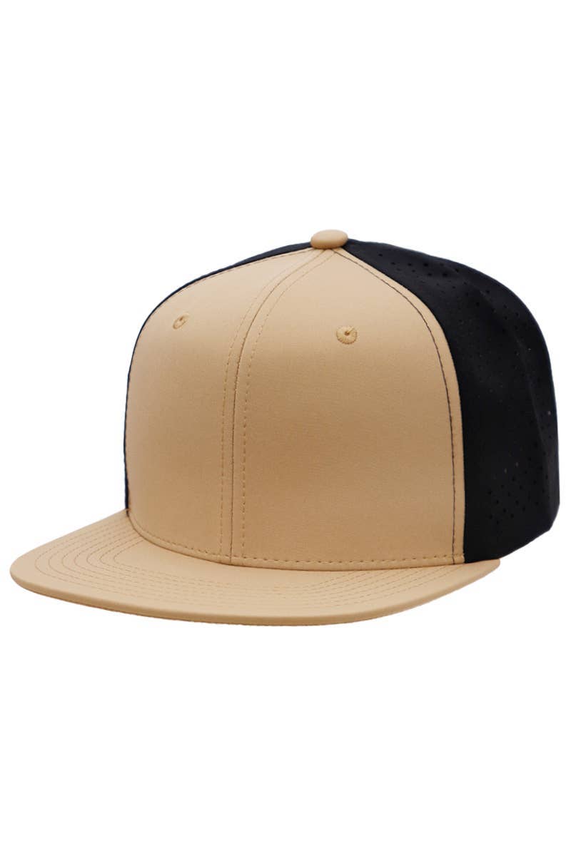 Cap Zone - Wholesale Flat Brim Cap - Men's - Two Tone Six Panel Flat Bill Perforated Snapback12