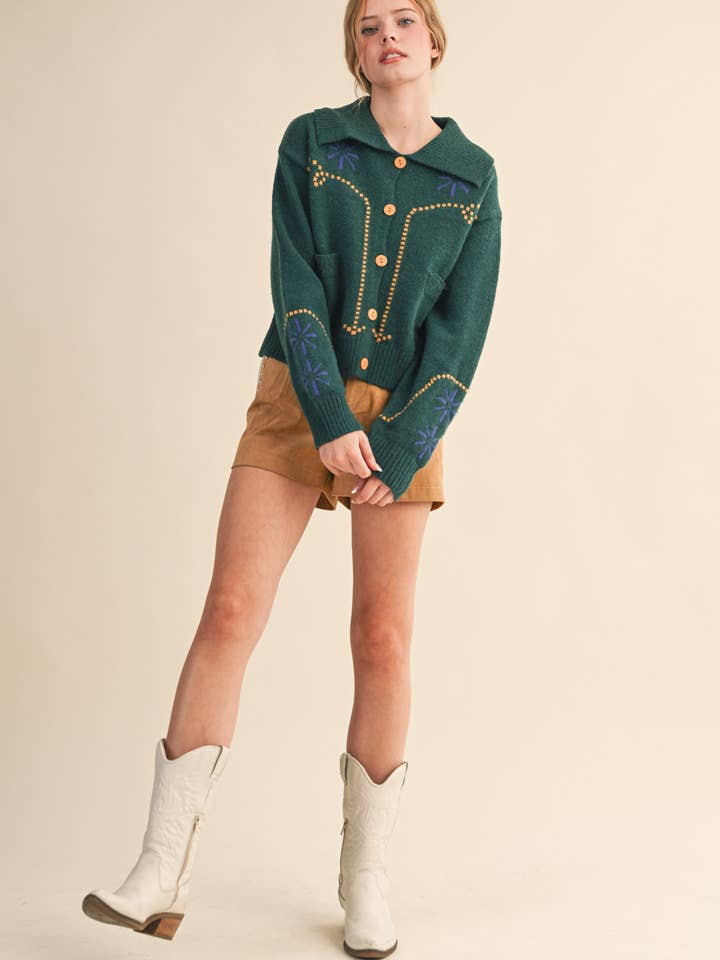 &MERCI - Wholesale Cardigan - Women's - WESTERN DESIGN SWEATER CARDIGAN MSW1121717