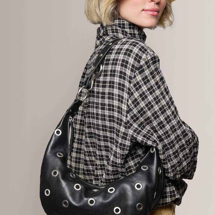 Black With Grommets Notting Hill Convertible Crossbody for wholesale on Faire1