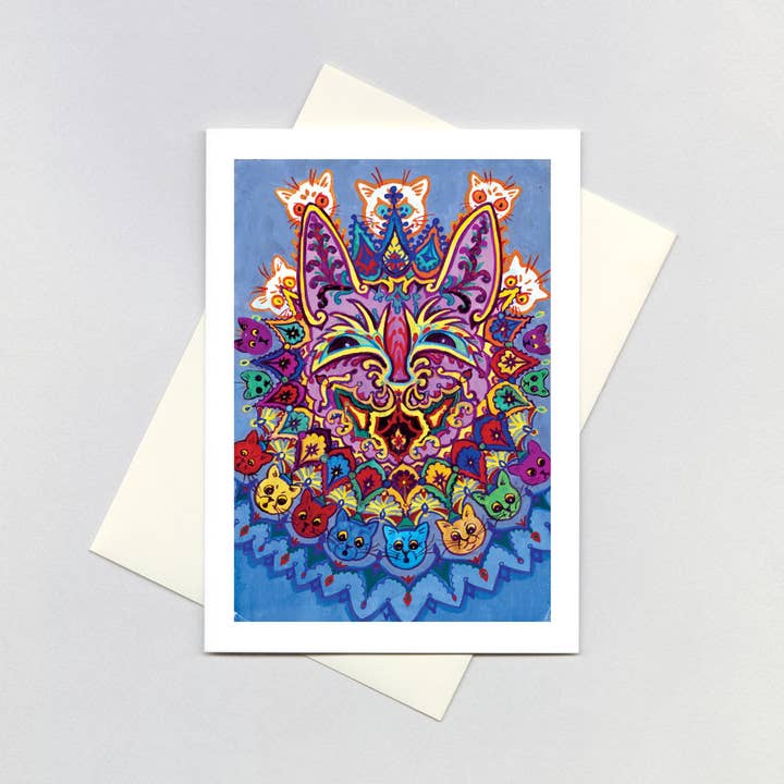 Laughing Elephant - Vendita all'ingrosso Biglietti di auguri generici - Gatto psichedelico - Louis Wain Card