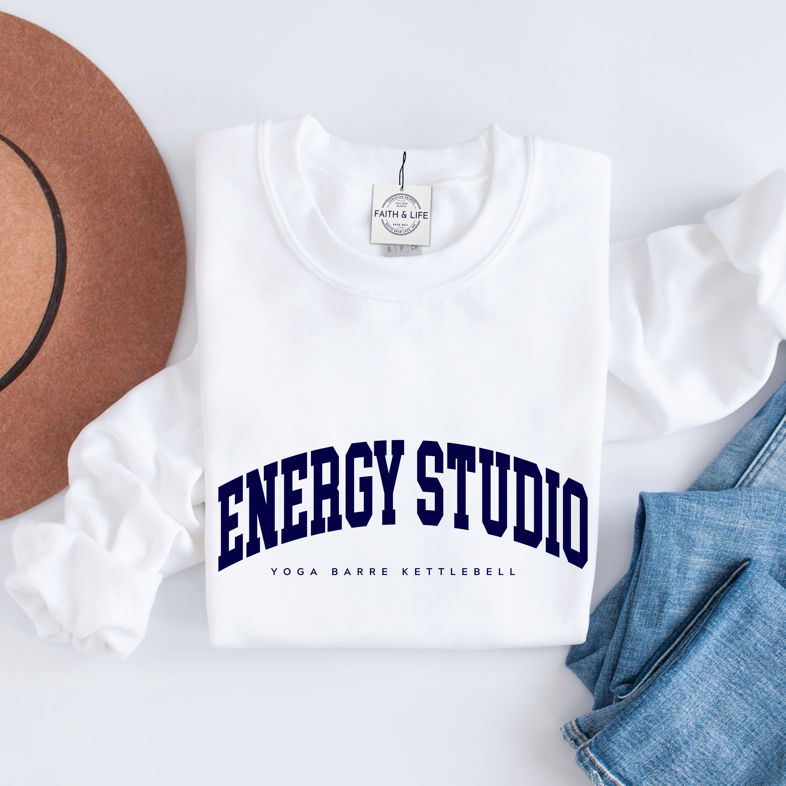 Faith & Life Christian Brands - Wholesale Graphic Sweatshirt - Women's - Custom City State or Text Personalized Crewneck Sweatshirt13