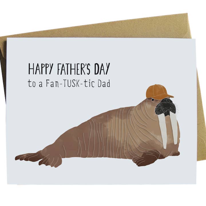 Paper Wolf Design – Cartão do Dia dos Pais por atacado – Cartão do Dia dos Pais da Morsa