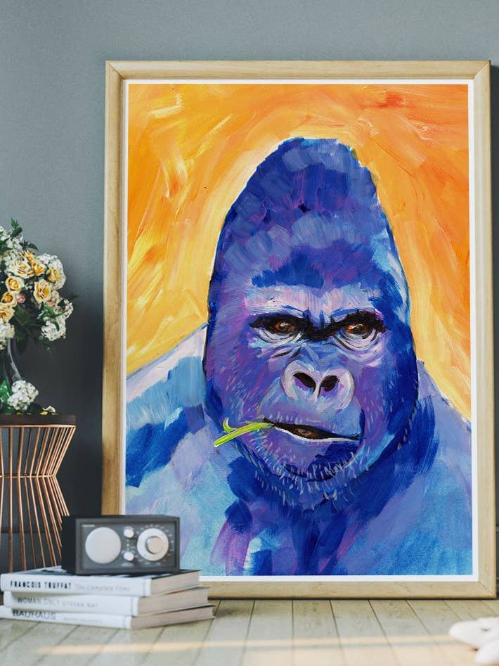 Retrato de animal de gorila por atacado de The Underdog Print Shop