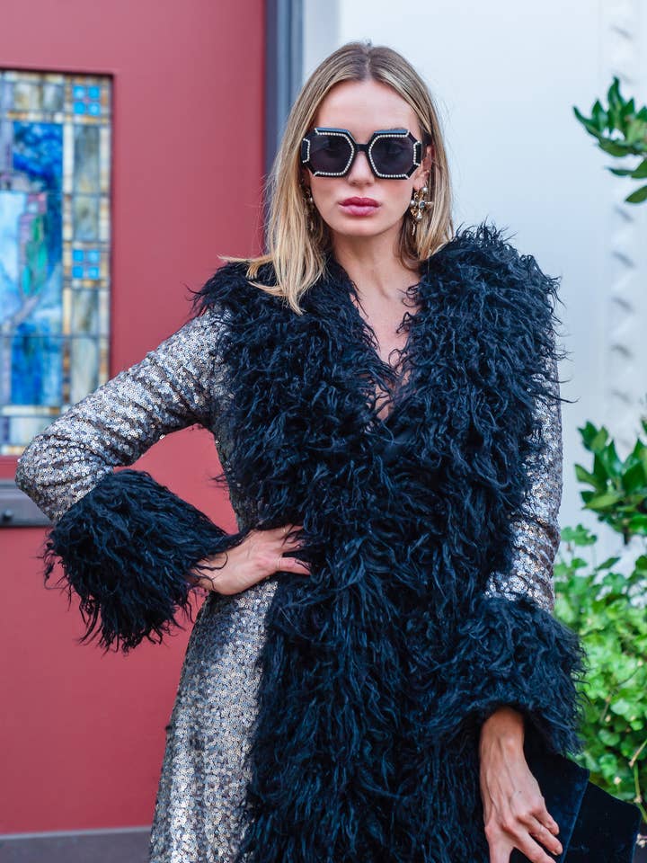 Jennafer Grace - Wholesale Jacket – Women's - Penny Deluxe Buxom Gunmetal Faux Fur Jacket1