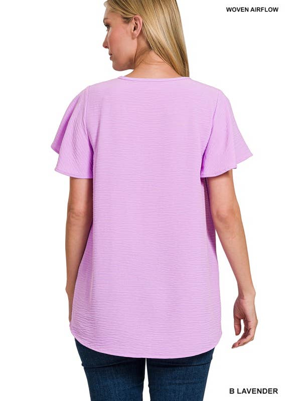 Vanilla Monkey – Engroshandel Bluse - Dame – Vævet boble luftstrøm flagrende ærme top