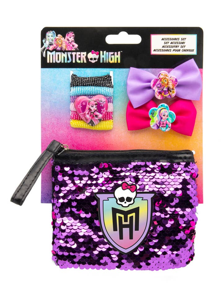 SET MONSTER HIGH CON 6 ELASTIC, 2 FERMAGLI PER CAPELLI GLITT per la vendita all'ingrosso da parte di Joy Toy