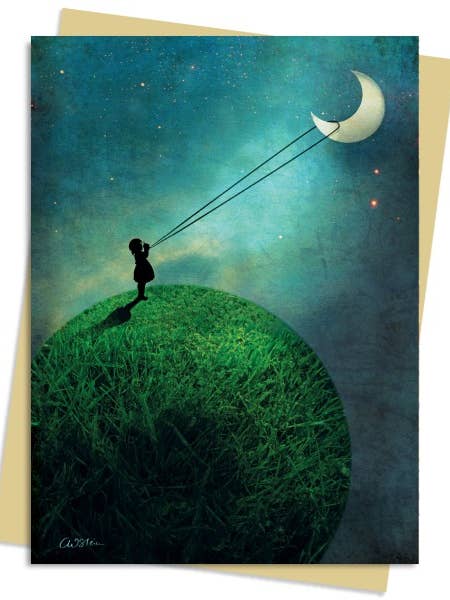 Catrin Weiz-Stein: Chasing The Moon Greeting Card for wholesale by Texas Bookman