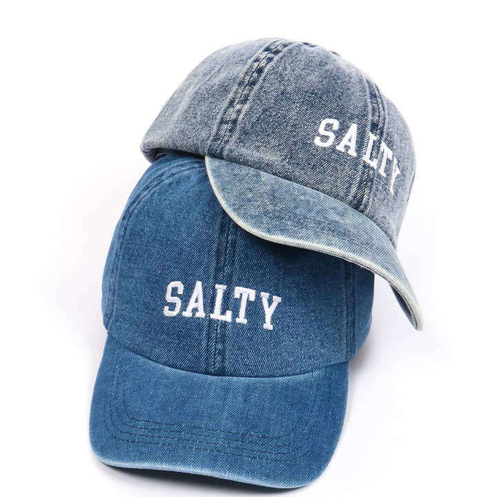 David And Young - Wholesale Baseball Cap - Women's - SALTY Embroidered Denim Baseball Cap1