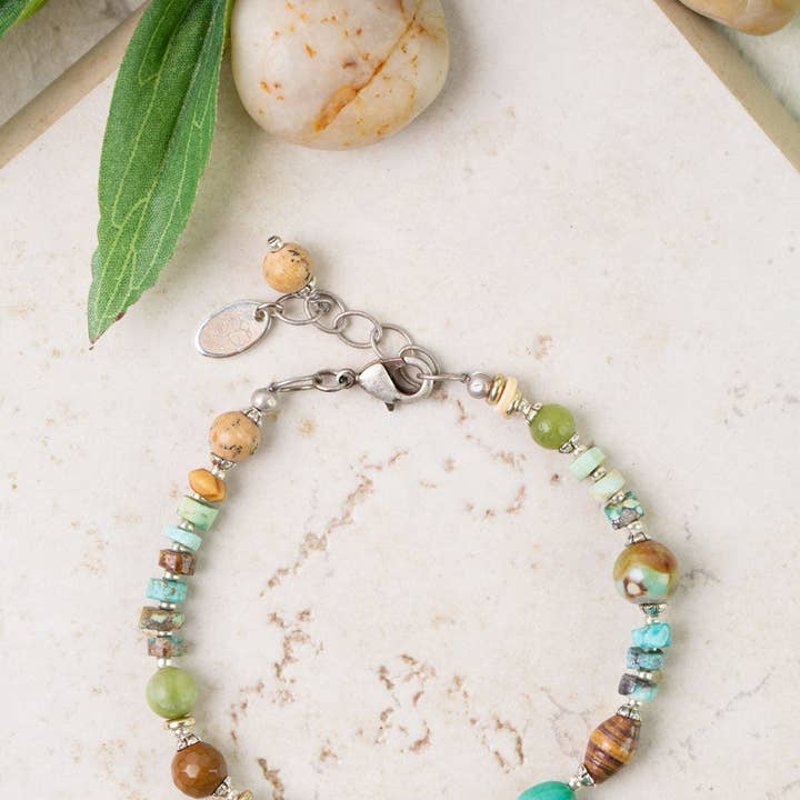 Anne Vaughan Designs Jewelry - Wholesale Beaded Bracelet - Remedy 7.5-8.5" Jade, Turquoise, Jasper Simple Bracelet0