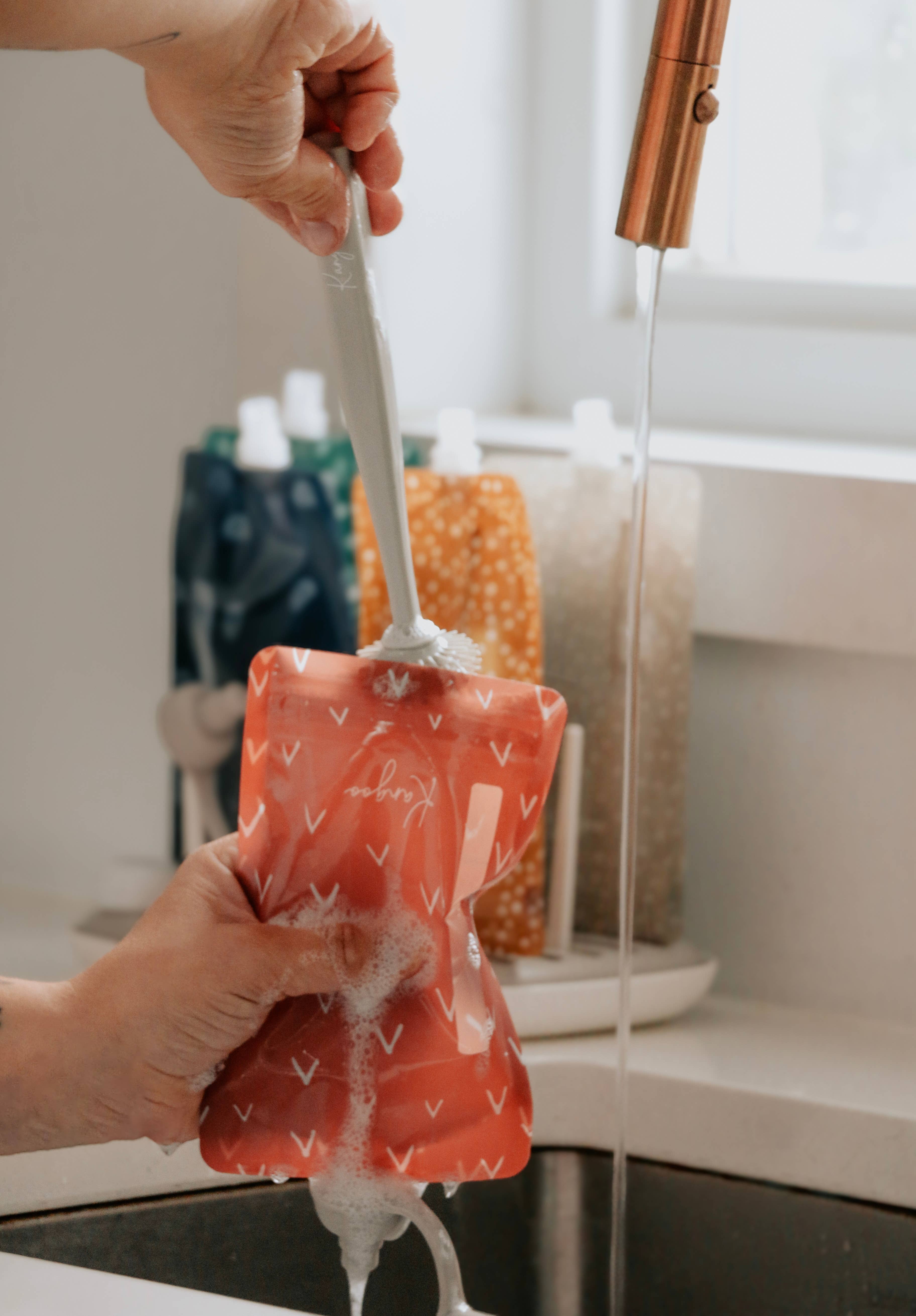 Kangoo et cie - Vente Sachet de conservation/film alimentaire - Pochettes réutilisables pour aliments pour bébés - Pochettes de stockage à presser 6x BOHO14