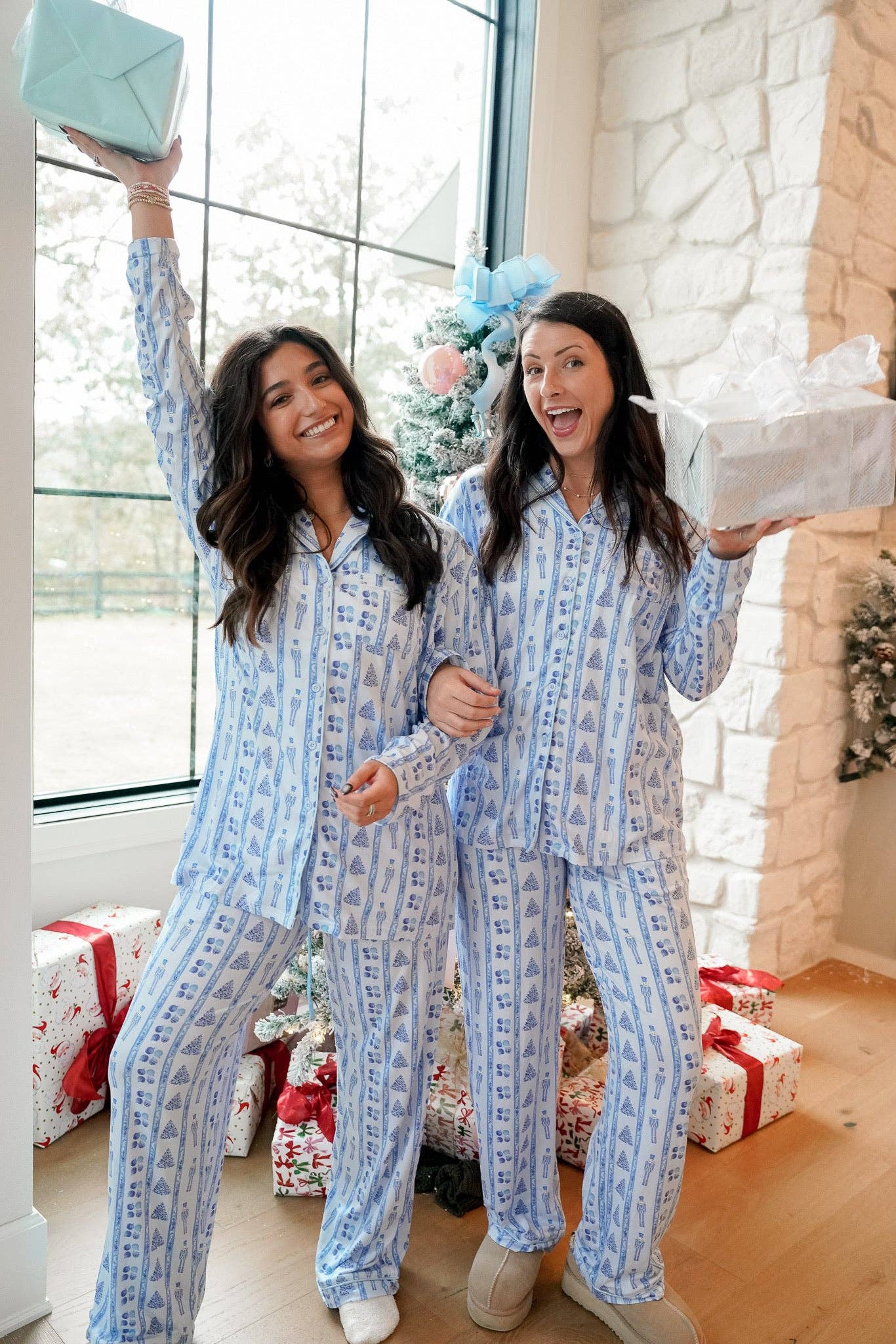 KENZKUSTOMZ - Wholesale Sleepwear Set - Women's - Blue Christmas - Long Pajama Set16