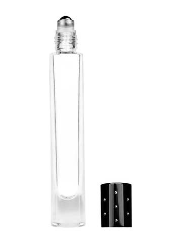 Tall Clear Cylinder Glass Bottle with Metal Roller Ball-9ml for wholesale by Best Bottles