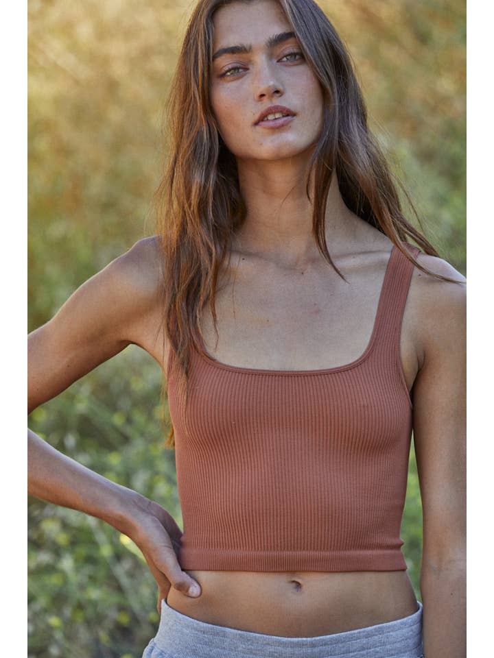 By Together - Wholesale Tank Top - Women's - S1052N | High Quality Seamless Sleeveless Square Neck Top3