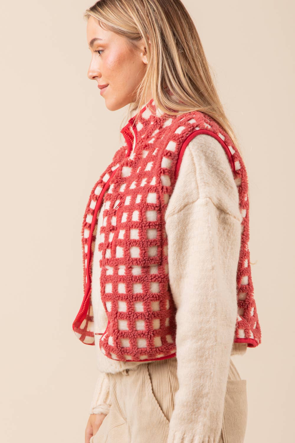 VERY J – Engroshandel Vest - Dame – NJ90128-trykt sød fleece vest20