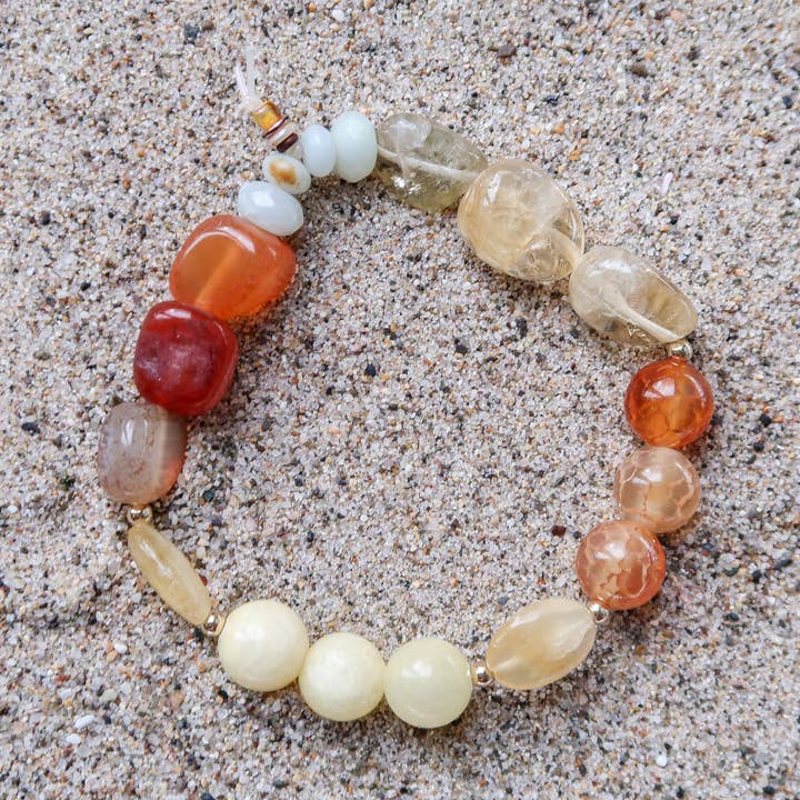 Naples Citrine & Fire Agate Bracelet for wholesale by Essenshell