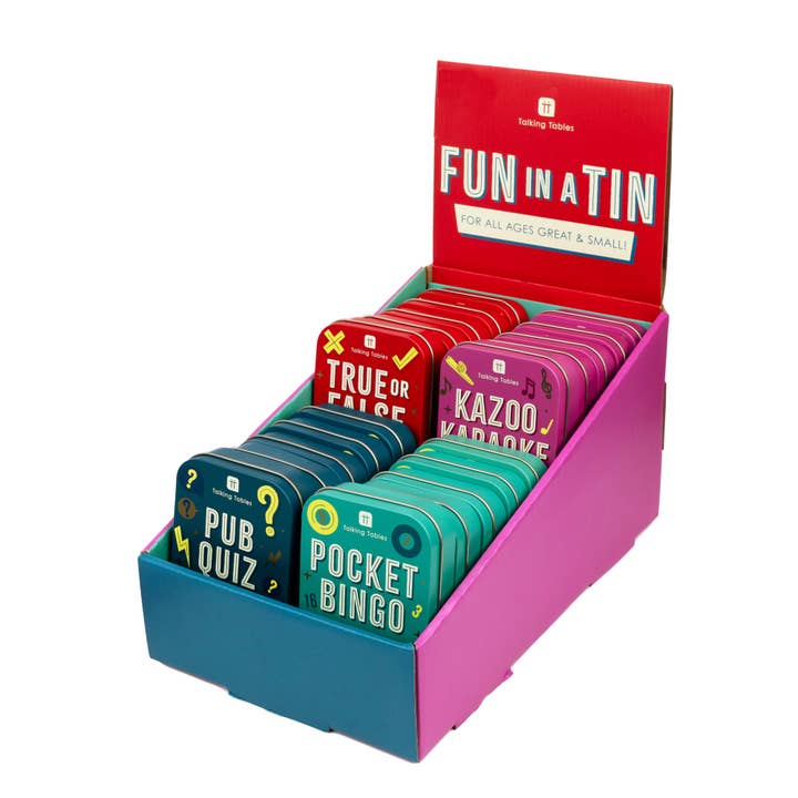 Talking Tables USA - Wholesale Card Game - Fun in a Tin Travel Games | Stocking Stuffer | Card Game |