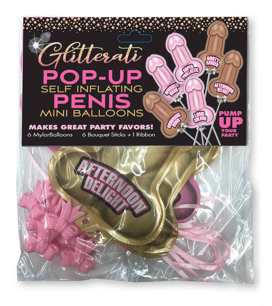 Little Genie Productions - Wholesale Balloon - Glitterati Party Penis Self Inflating Pop-Up Balloons1