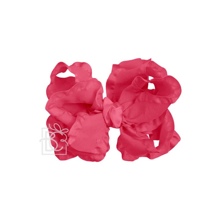 Beyond Creations, LLC - Wholesale Hair Bow - Kids - DOUBLE RUFFLE BOW ON CLIP26