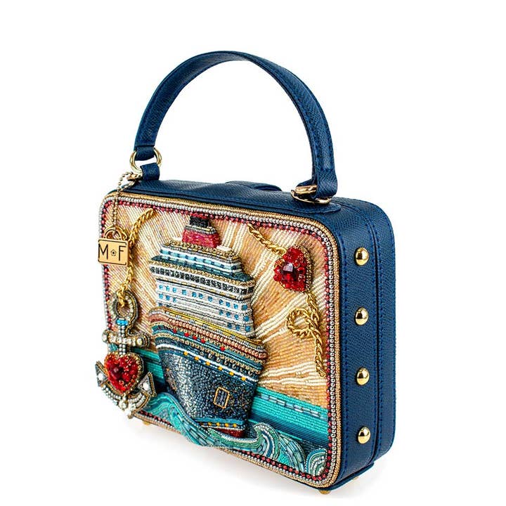 Mary Frances Accessories - Wholesale Top Handle Bag - Women's - Full Steam Ahead Beaded Cruise Ship Top Handle Handbag5