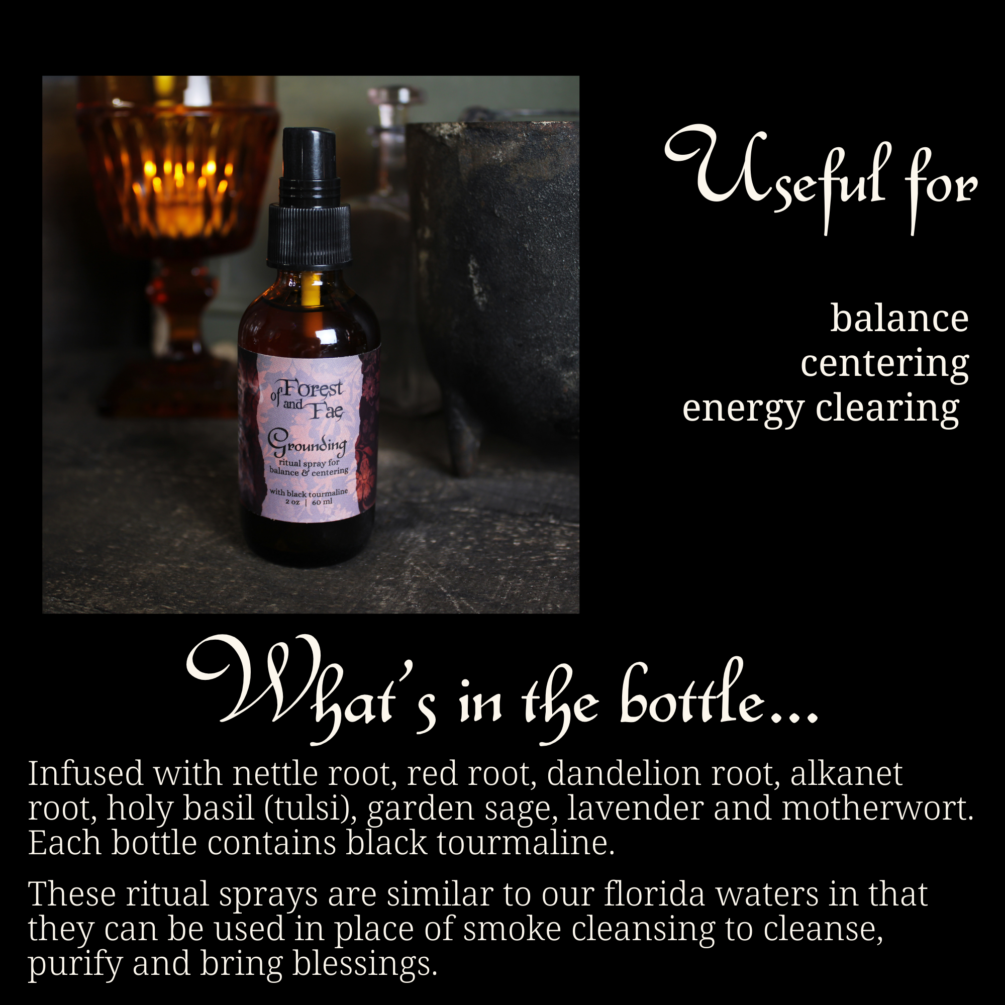 of Forest and Fae - Wholesale Meditation Supplies - Grounding Ritual Spray • Crystal Infused • Witchcraft2