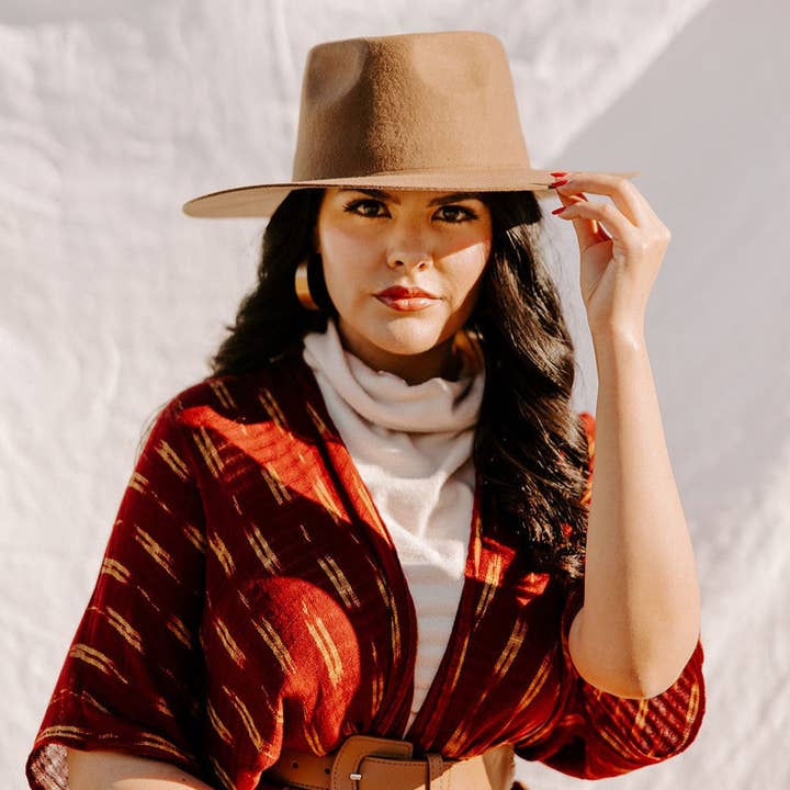 Brooke: Die beste Mütze in Khaki | Wool Fedora für den Großhandel von Sol Authentica