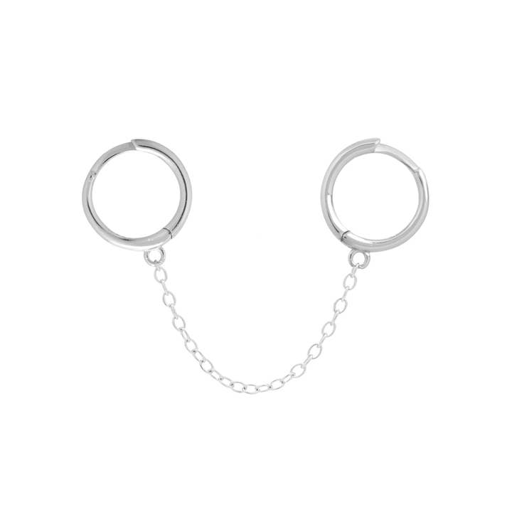 Ofina Jewelry – Großhandel Huggie-Ohrring – Doppelte Handschellenkette Huggie