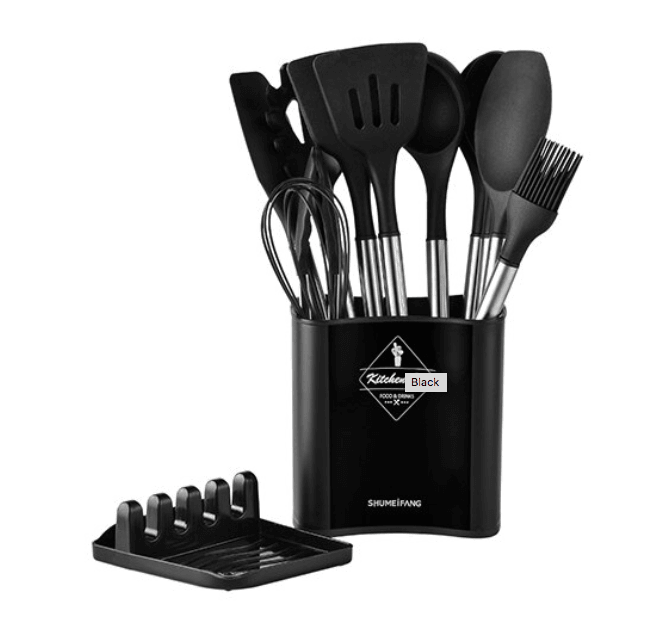 Homerely (We Cover All Import Duties) - Wholesale Kitchen Utensil Set - 13pcs Stainless Steel Silicone Utensils Set1