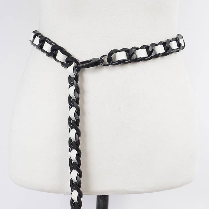 Faux Leather Oversized Chain Belt for wholesale by 3AM BY H&D ACCESSORIES