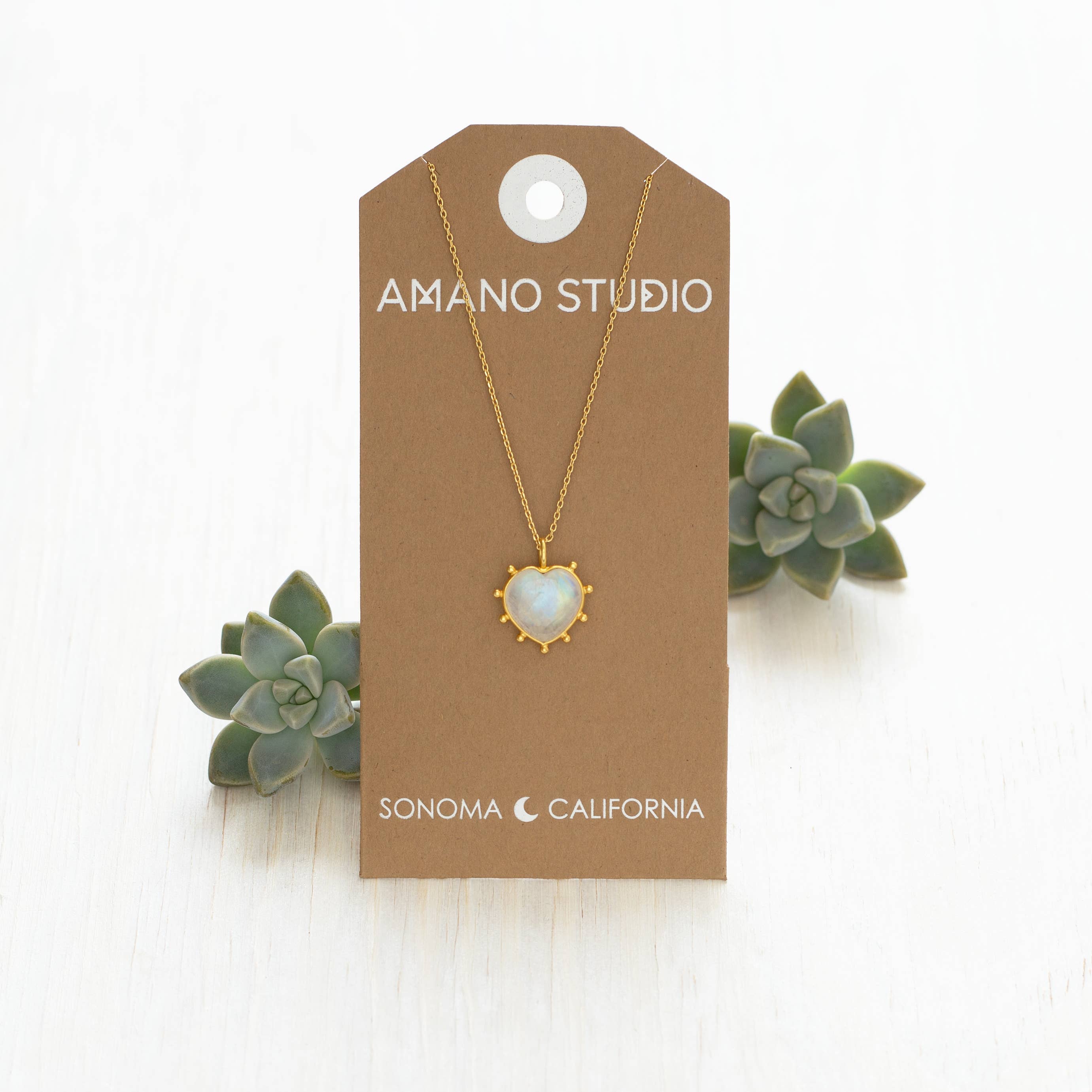 Amano Studio – Engroshandel Halskæde med vedhæng – Gemstone hjerte halskæde2