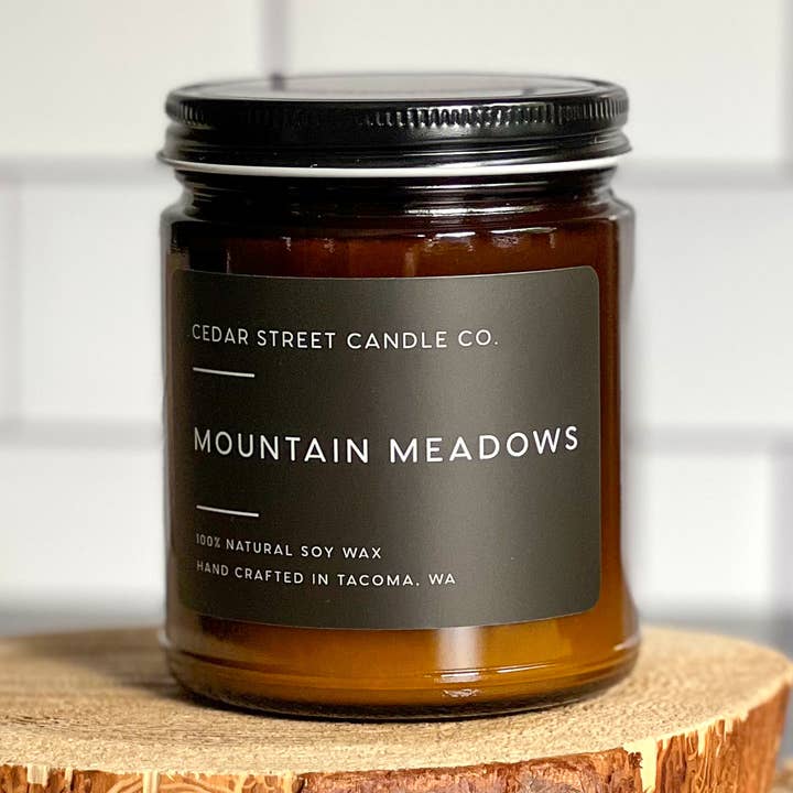Cedar Street Candle Co. - Wholesale Jar/Filled Candle - Mountain Meadows  |  7.2 oz Soy Candle0