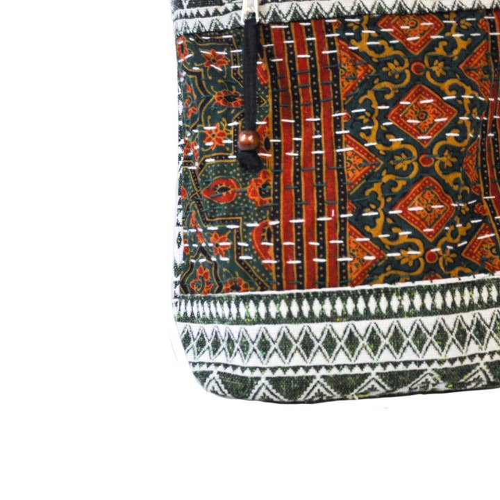 Zumki - Wholesale Crossbody Bag - Women's - Holly Cotton Kantha Stitch Crossbody8
