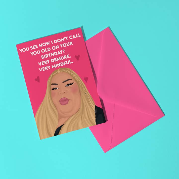 Very Demure, Very Mindful - Tik Tok Birthday Card for wholesale by by Rosybum