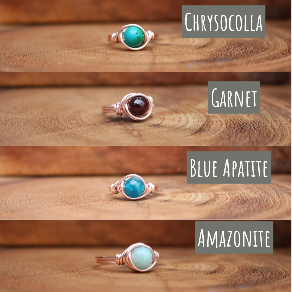 Gratefully Dreaming - Wholesale Single Stone/Solitaire Ring - Rose Gold Wire Wrapped Gemstone Rings  7